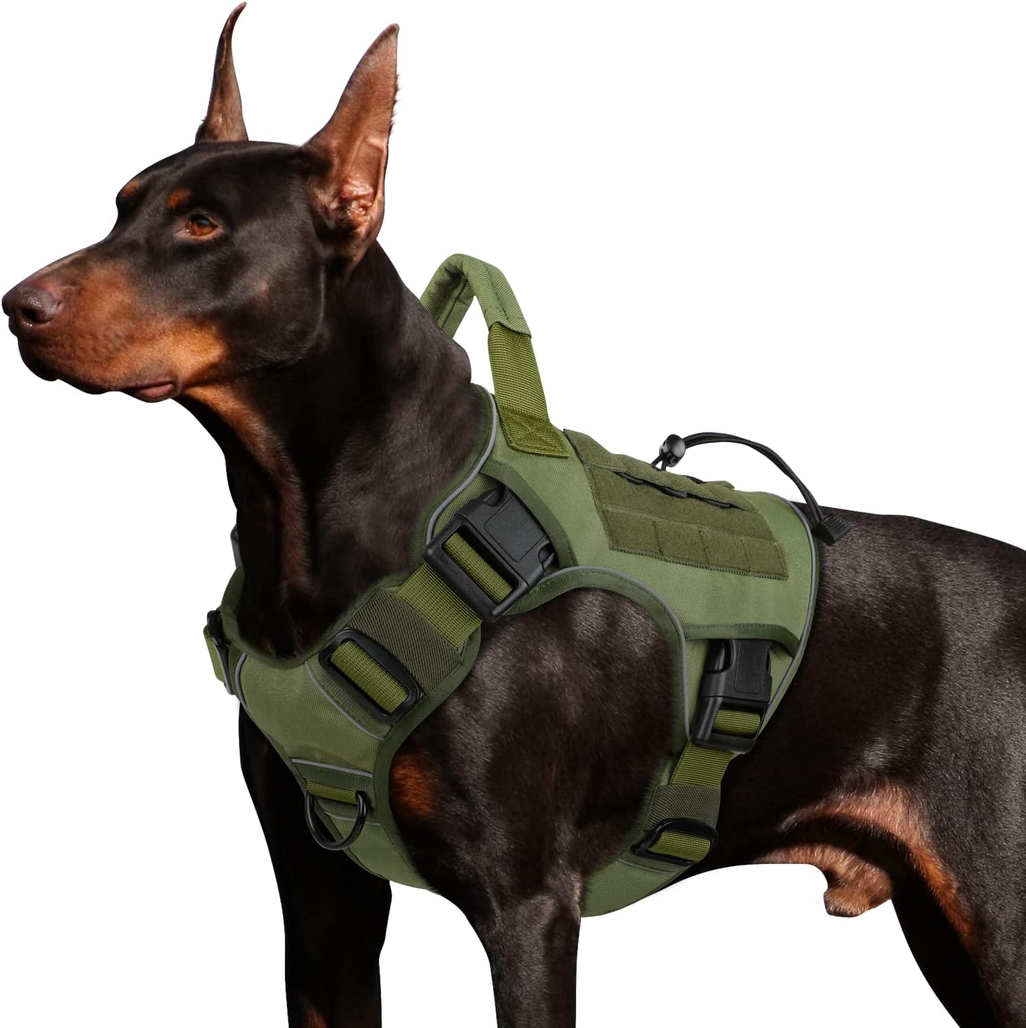 WINGOIN Green Harness with Handle Tactical Dog Harness Vest for Large Medium Dog...