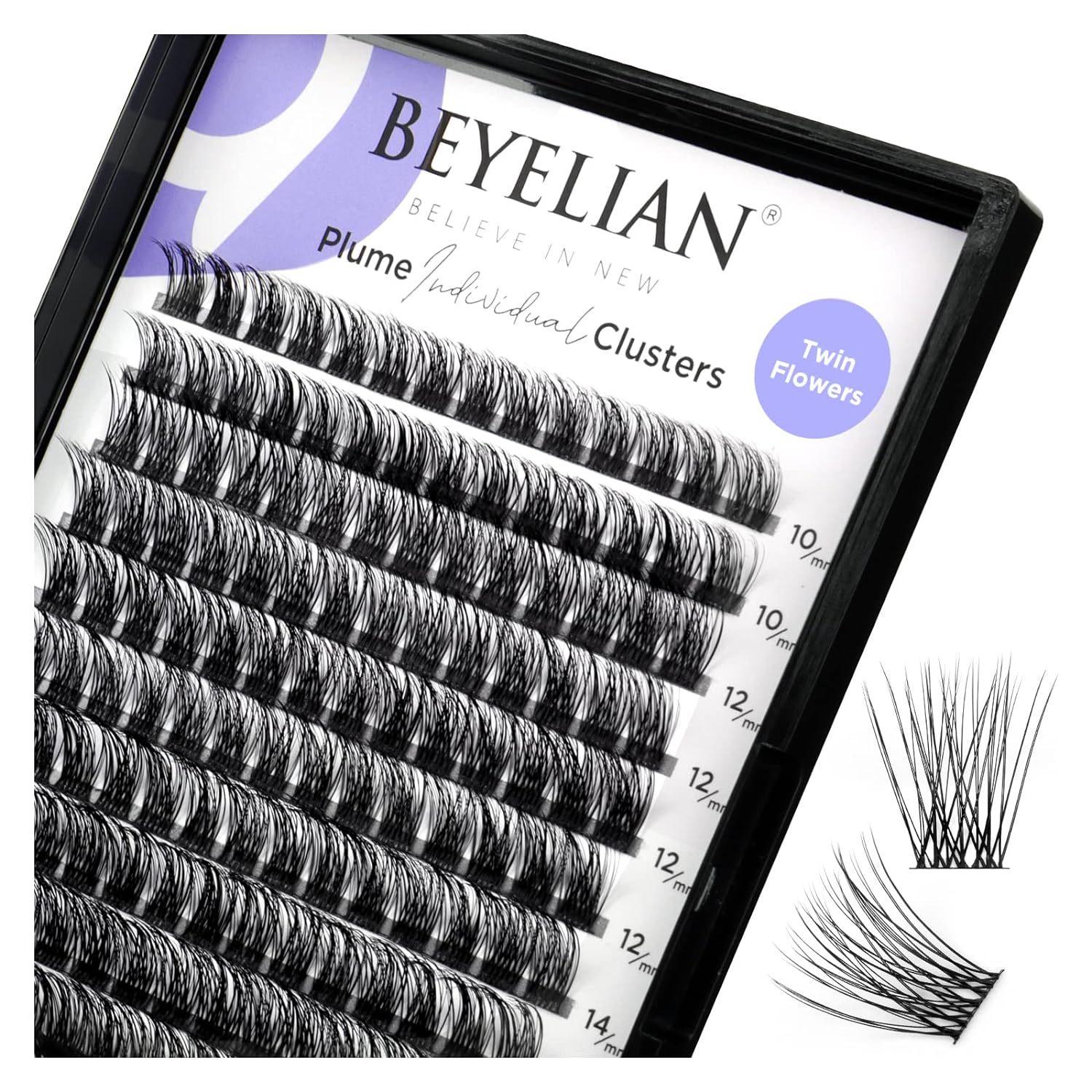 BEYELIAN Lash Clusters, 168 Pcs Individual Cluster Lashes, 10-16mm C Curl DIY Ey...