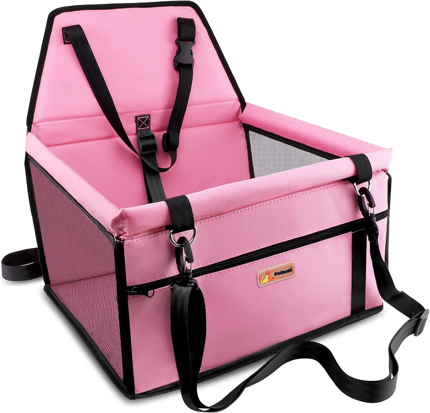 Petbobi Pet Reinforce Car Booster Seat for Dog Cat Portable and Breathable Bag w...