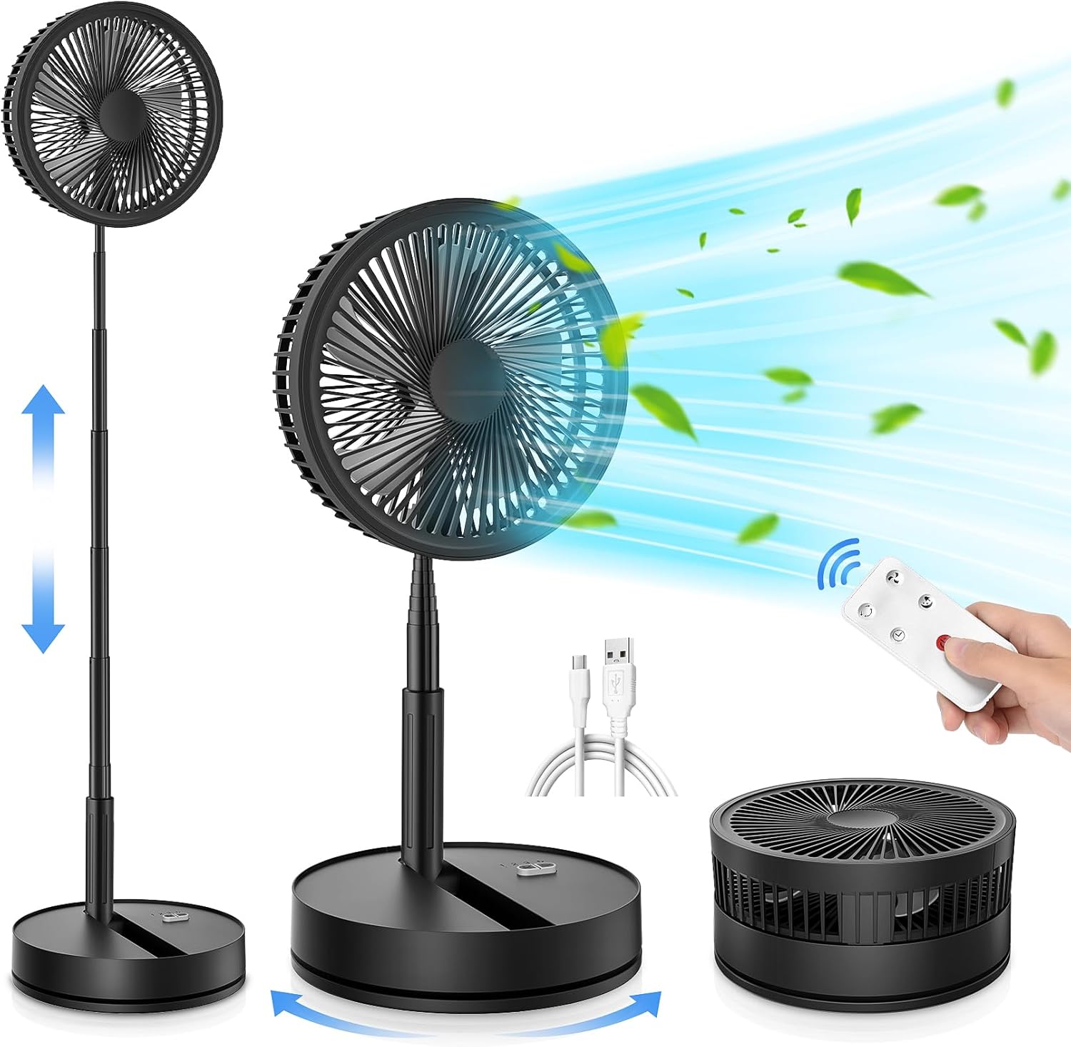 LIPETY Portable Standing Fan, Special Oscillating Fan with Remote, Innovative Fa...