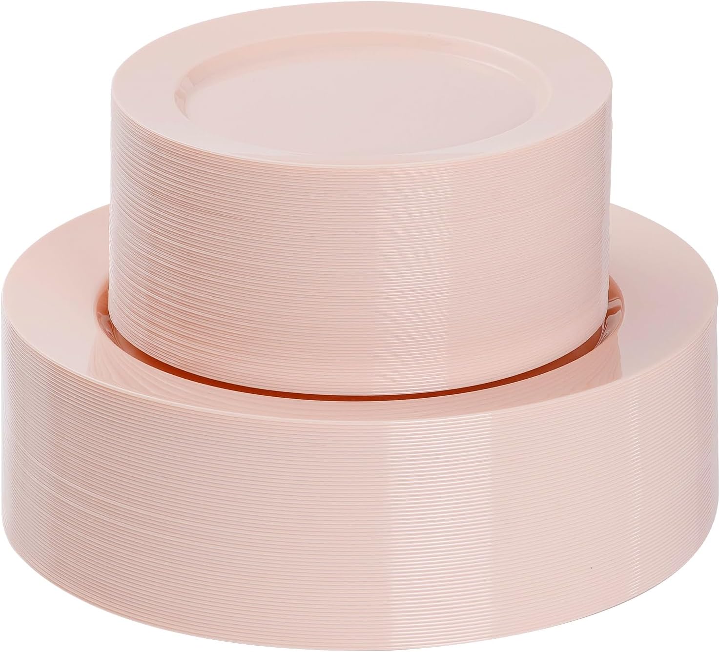 Goodluck 120PCS Disposable Pink Plastic Plates, Heavy Duty Disposable Plates wit...