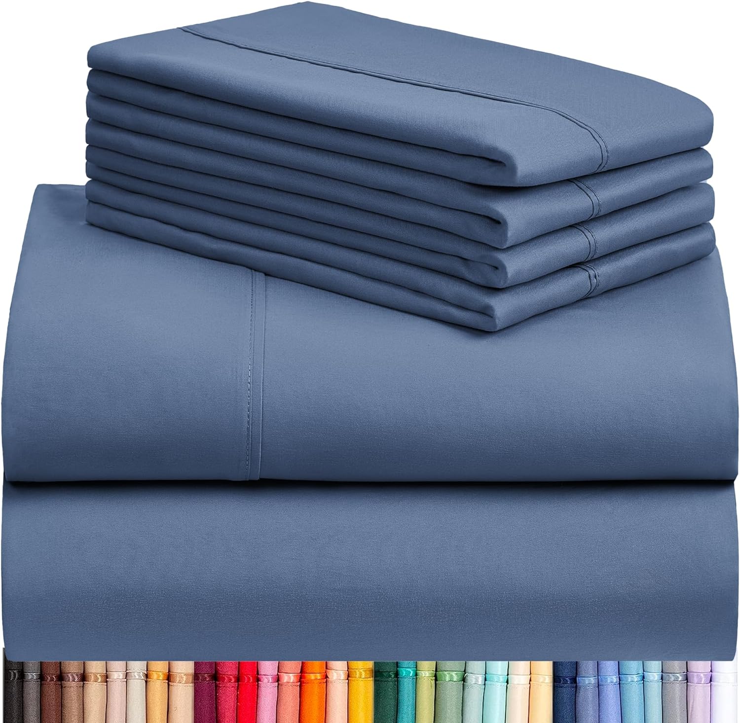 LuxClub 6 PC King Sheet Set, Special Breathable Luxury Bed Sheets, Innovative De...