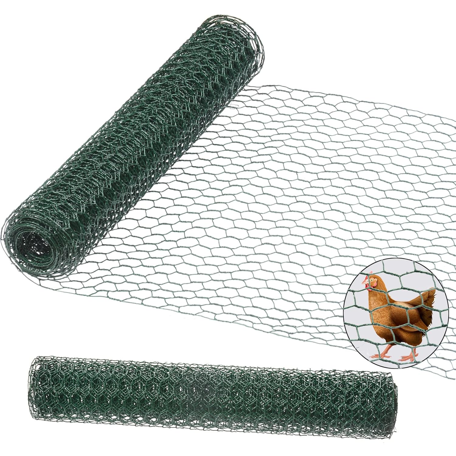 Cymax 3mX0.4m Chicken Wire Mesh Roll,Chicken Wire Fence 25mm Hole Size,Strong Ga...