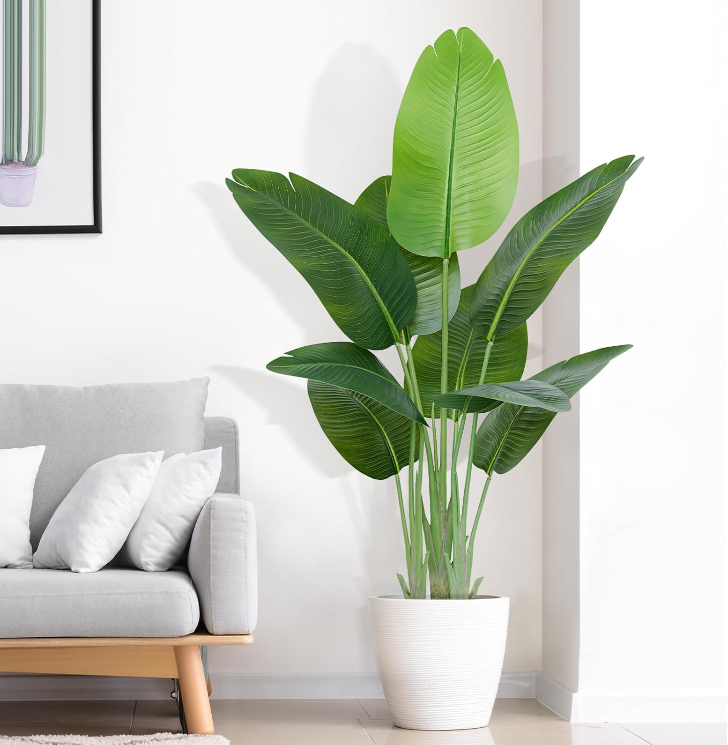 Keeplush Artificial Bird of Paradise Plant Outdoor 120CM Fake Tropical Banana Tr...