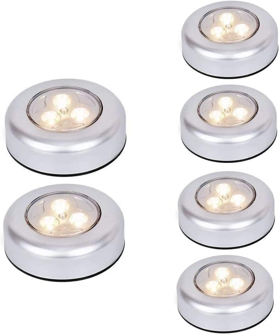 6 Pack Ilyever LED Battery-Powered Wireless Night Light Stick Tap Touch Lamp Sti...