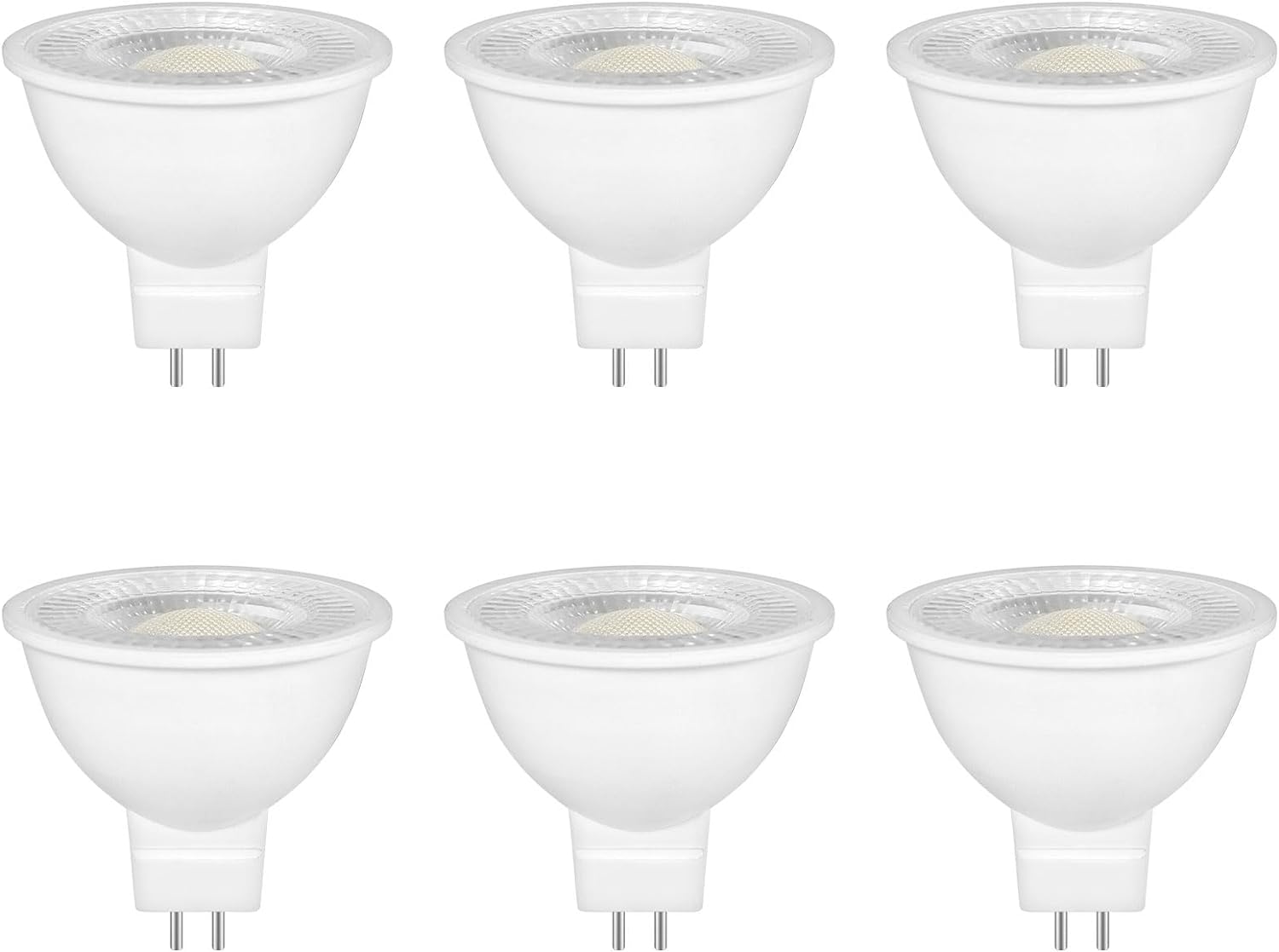 6 Pack MR16 GU5.3 LED 5W 12V Reflector Bulb, Cool White 6000K, Equivalent to 50W...