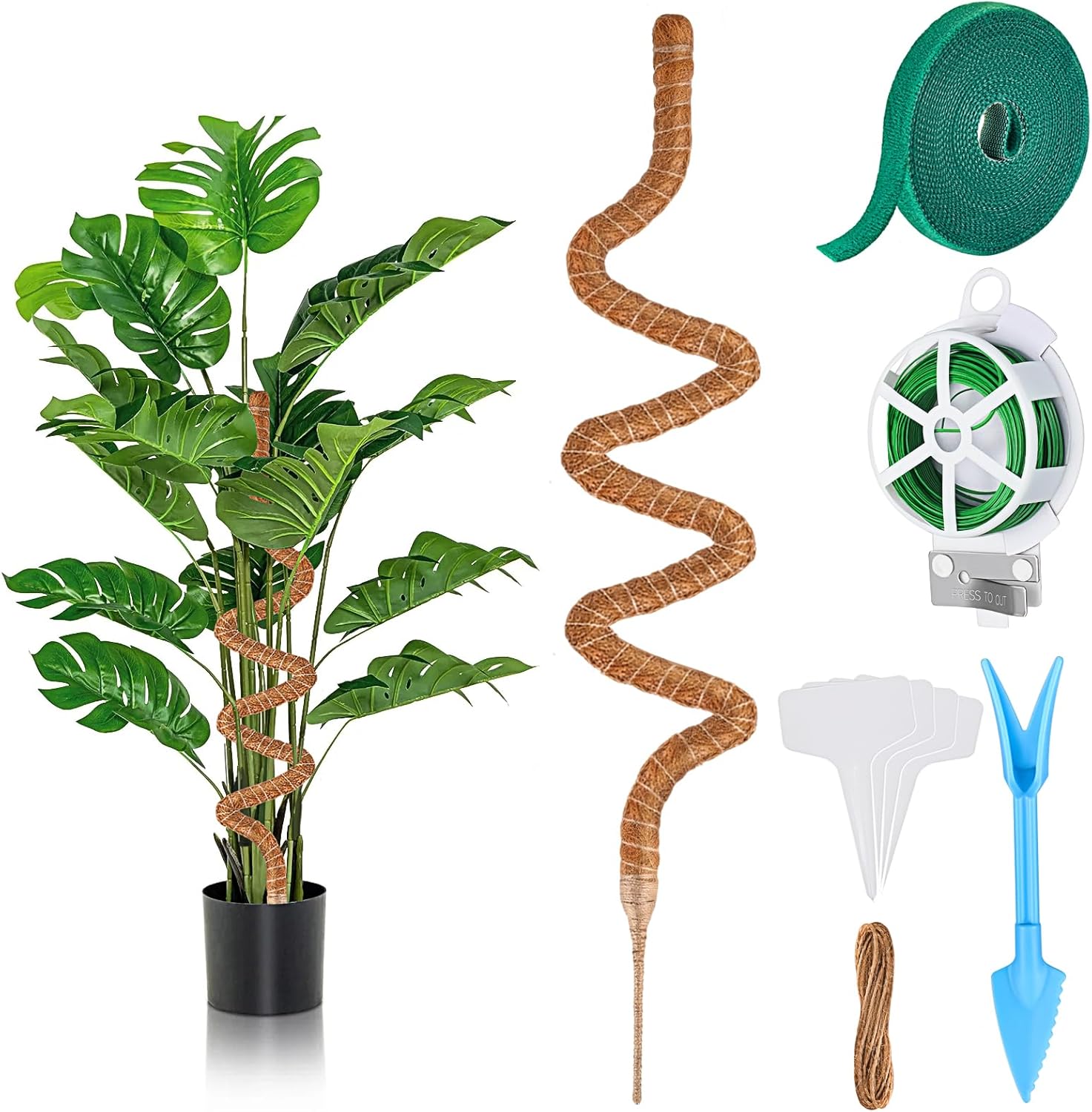 LUKITO Moss Pole 120cm/47in, Bendable Moss Pole for Monstera, Plant Supports for...