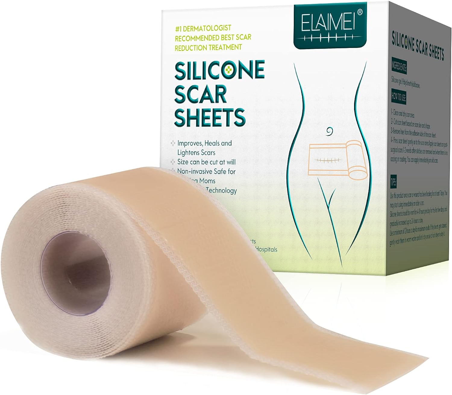 PEPHUCA Silicone Scar Sheets, Professional for Sca...
