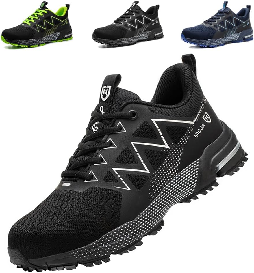 DRECAGE Safety Trainers Mens Steel Toe Cap Trainers Work Safety Shoes Womens Lig...