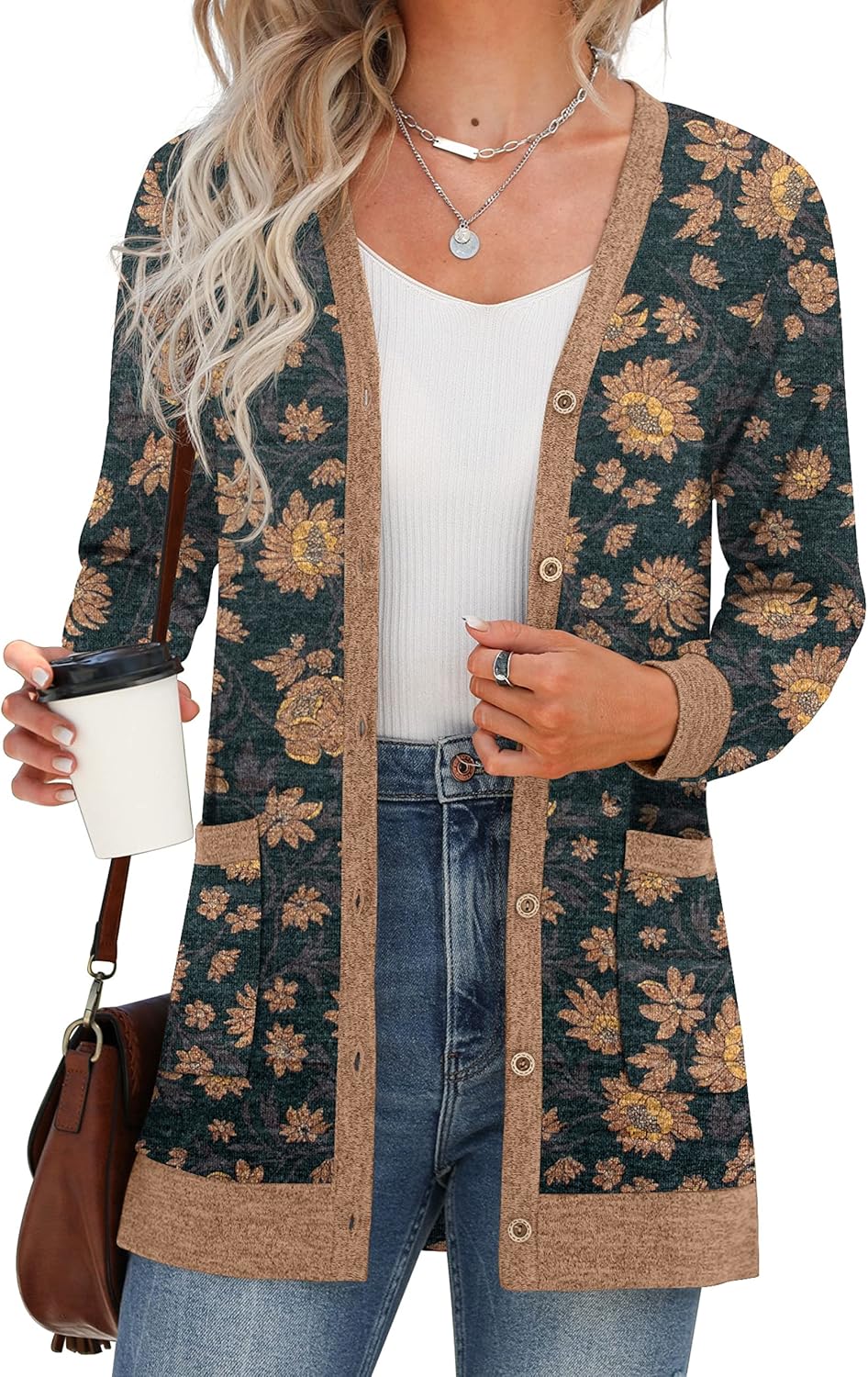 GRECERELLE Womens Cardigan, Special Long Sleeve Sweater, Innovative Open Front C...