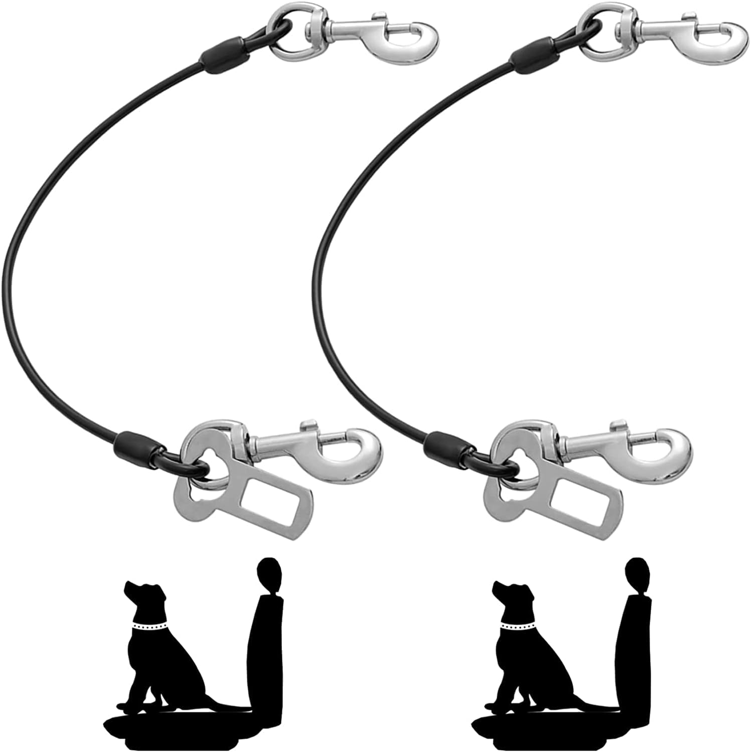 Mi Metty Dog Car Harness, Special Dog Car Seatbelt with Coated Wire Rope Safety...