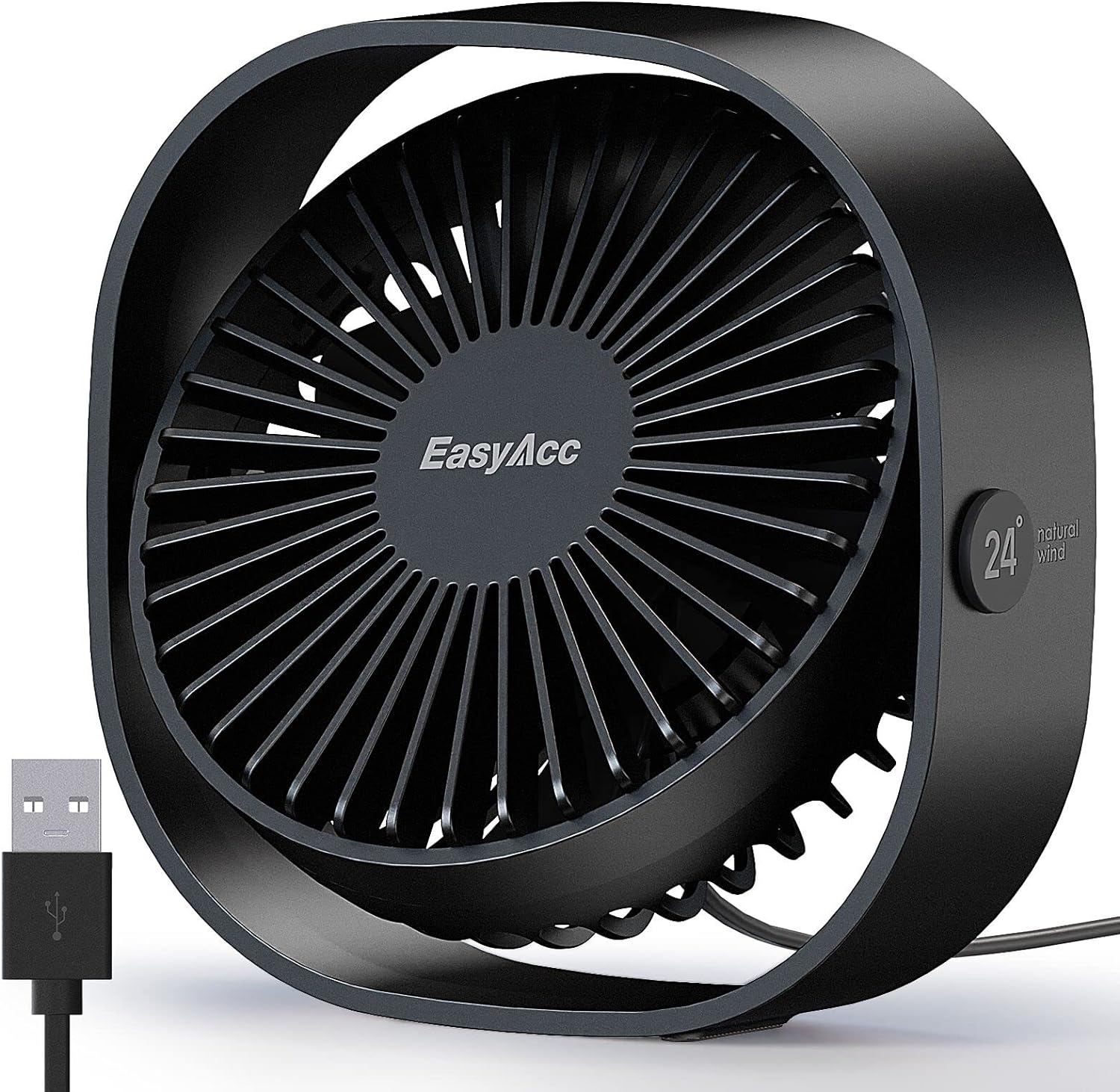 EasyAcc USB Fan, USB Desk Fan, 5.9m/s Powerful Desk Fan Mini Desktop USB Desk Fa...