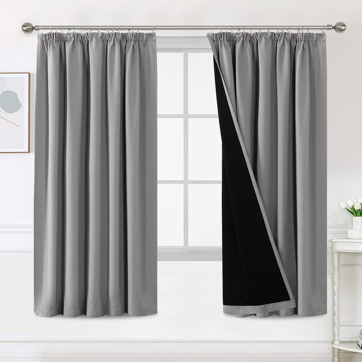 BellaHills 100% Blackout Curtains for Bedroom Thermal Insulated Curtains & Drape...