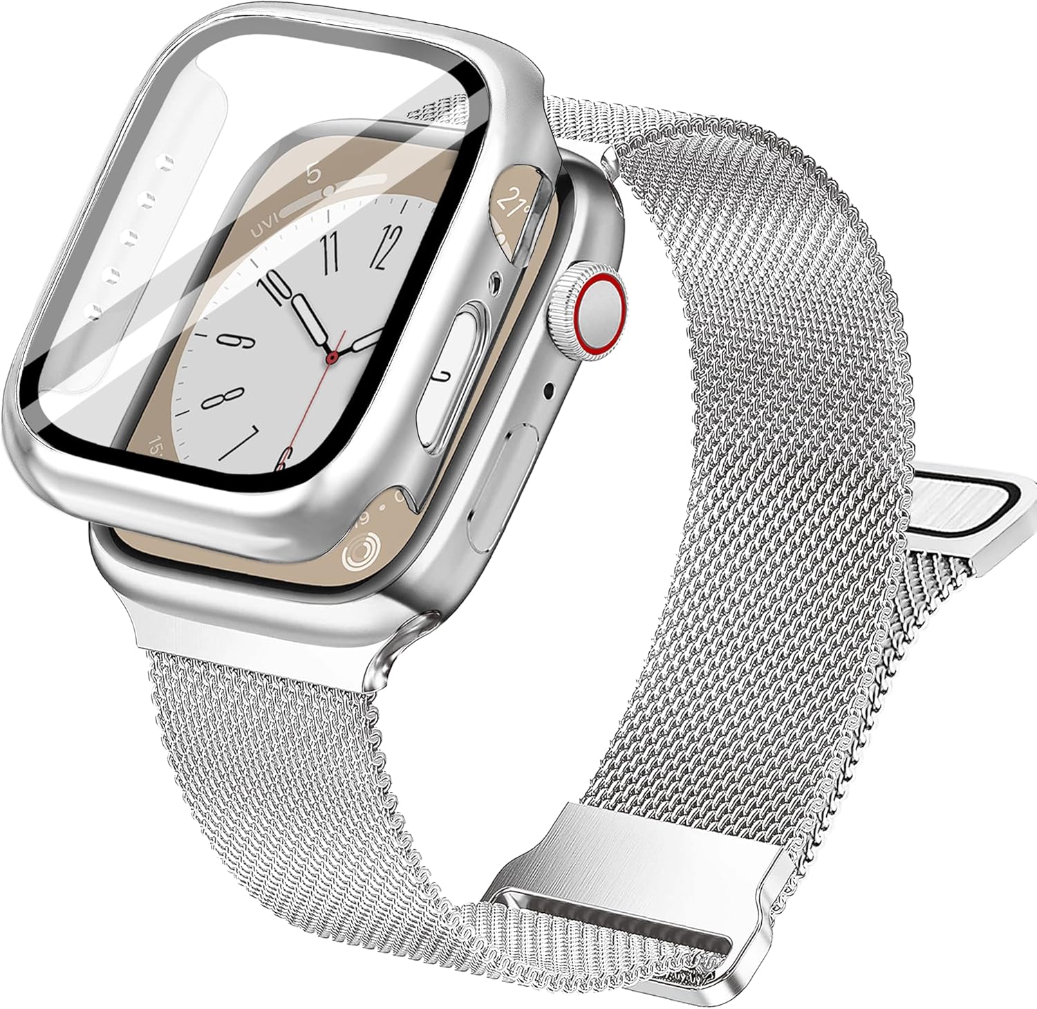 Vamyzji Compatible with Apple Watch Strap+45mm Protective Case with Screen Prote...