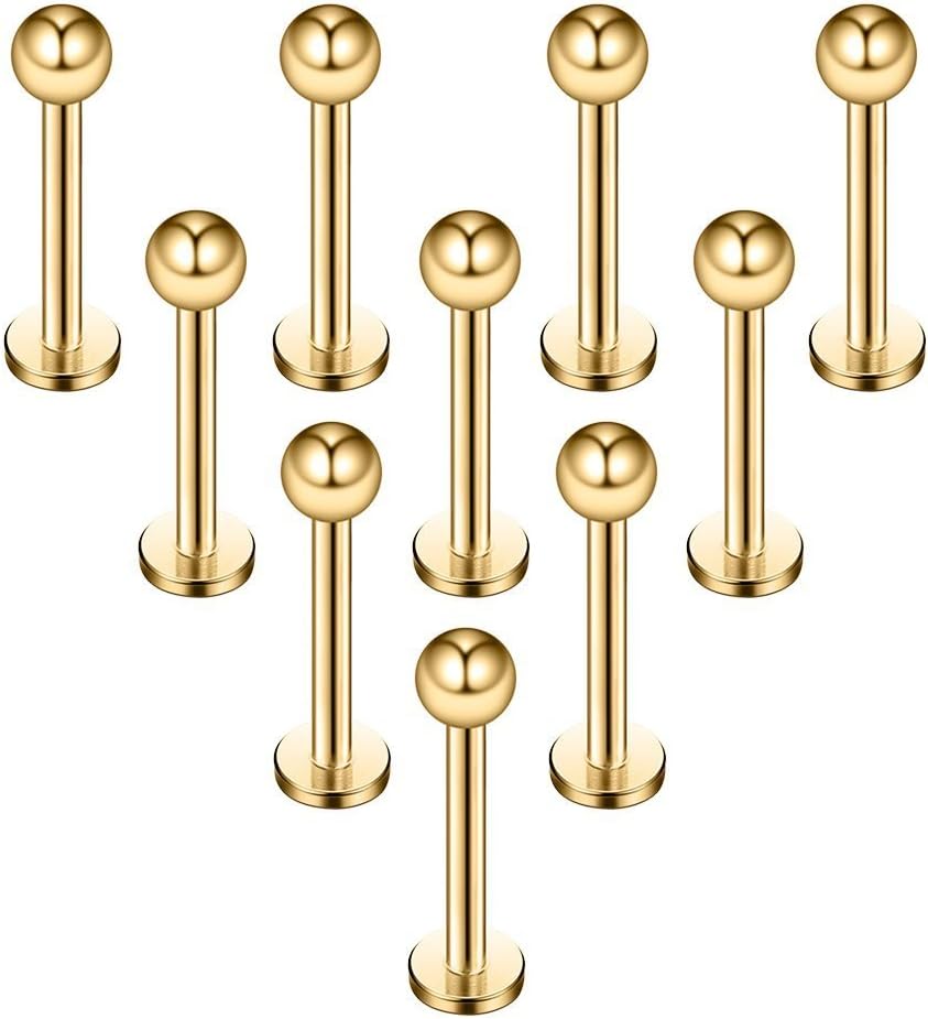 Briana Williams 10pcs Stainless Steel Lip Labret Stud Tragus Helix Cartilage Stu...
