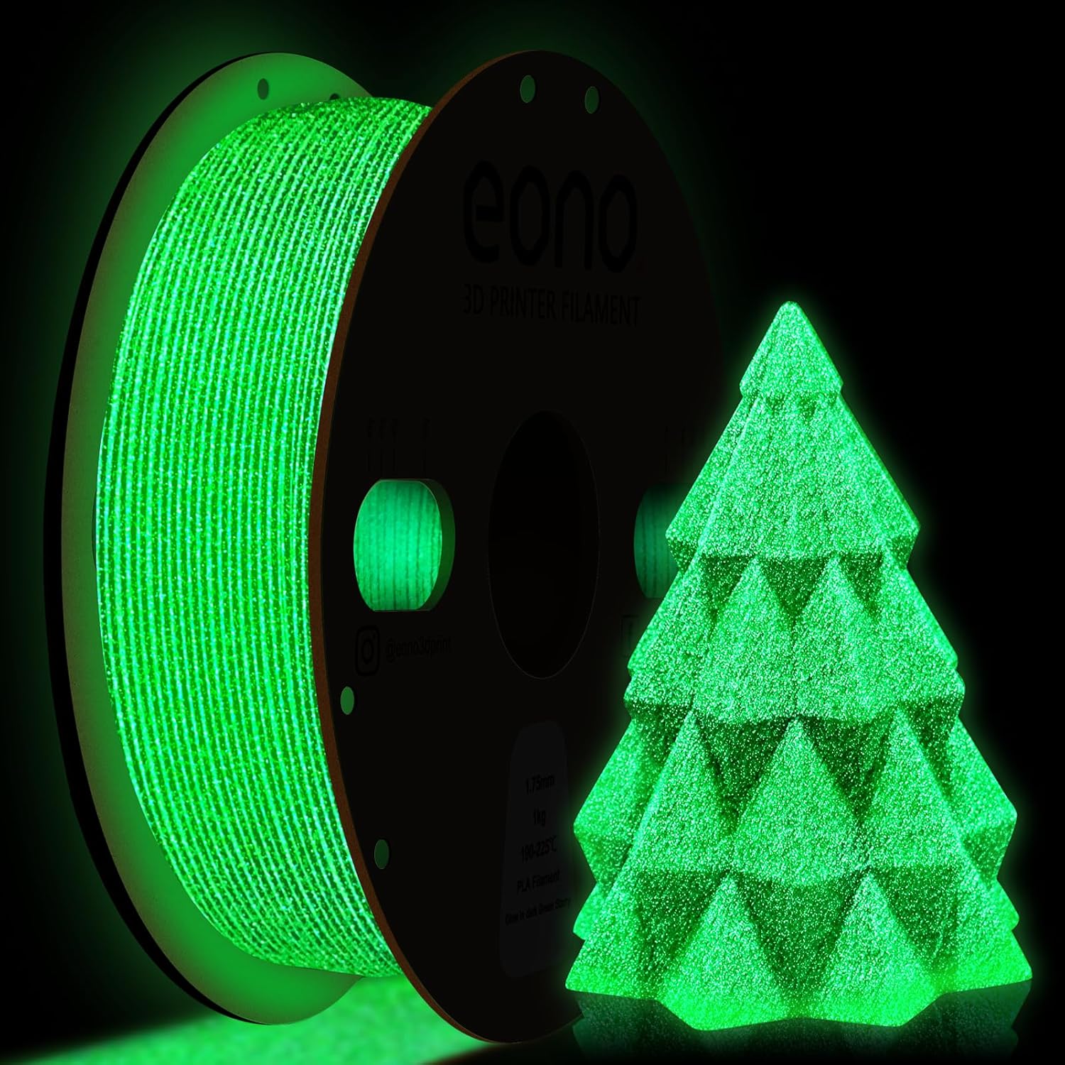 Eono 3D Printer Filament Glow in The Dark 1.75mm PLA Filament for 3D Printers, G...
