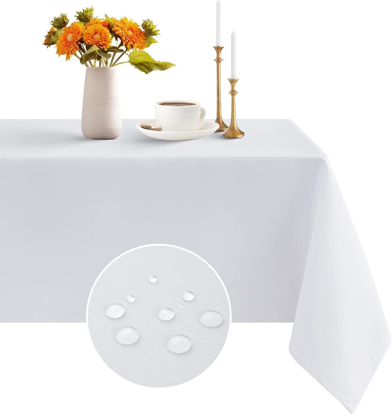 Romanstile Christmas Table cloth White wipe clean,large,140x280 CM,Stain Resista...