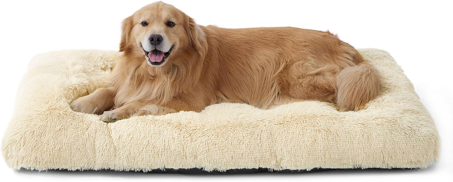Bedsure Dog Crate Bed, Special Extra Large Dog Bed with Fluffy Mattress, Sustain...