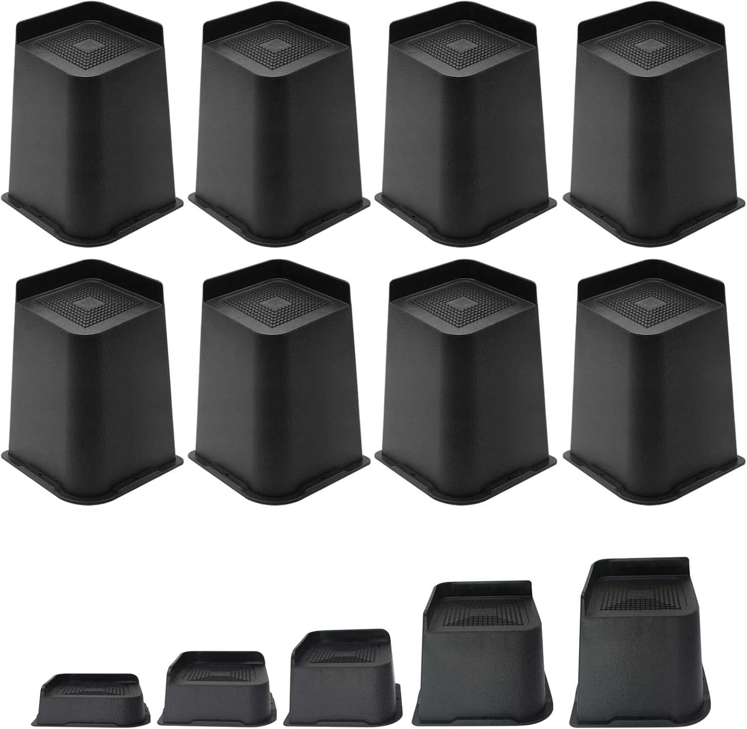 MYMULIKE Bed Risers 2 inch, 3 inch, 4 inch, 6 inch or 8 inch Heavy Duty Furnitur...