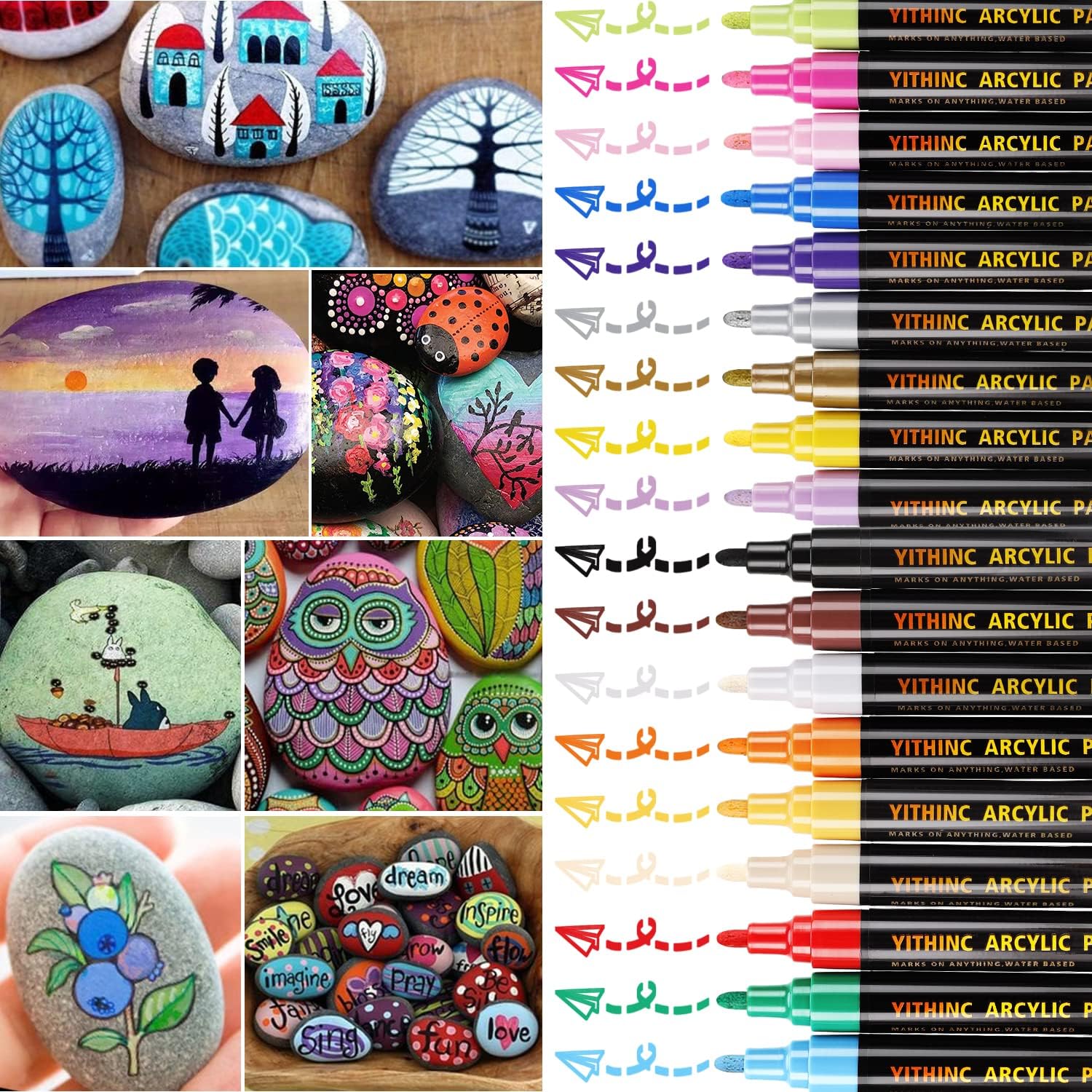 YITHINC Acrylic Paint Pens, Permanent Marker Paint...