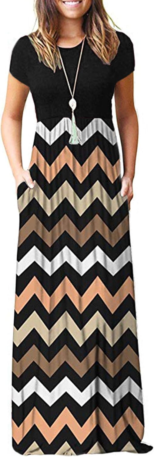 AUSELILY Maxi Dress for Women Summer Casual Long Dresses for Ladies with Pockets...