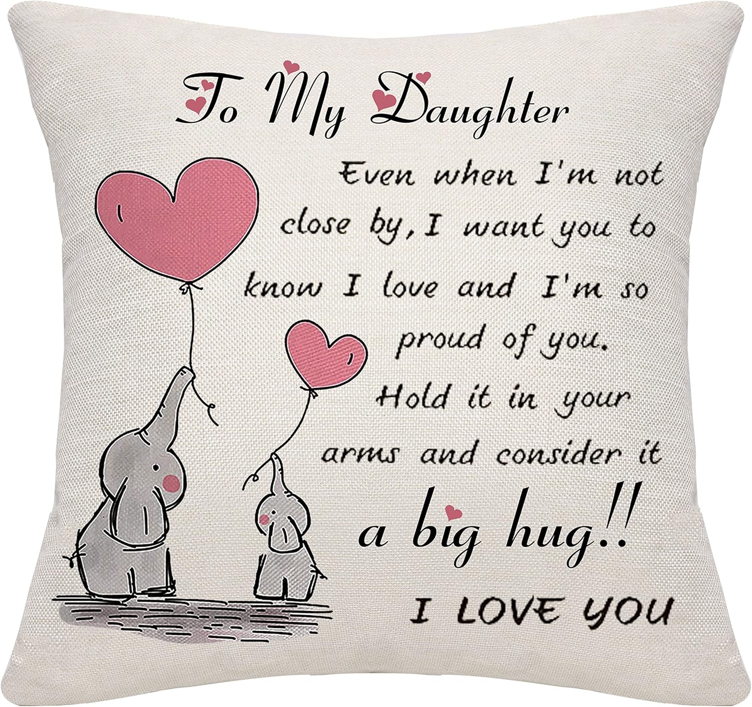 Bommex Daughter Gifts from Mum Dad Daughter Cushion Cover Throw Pillow Cover Cus...