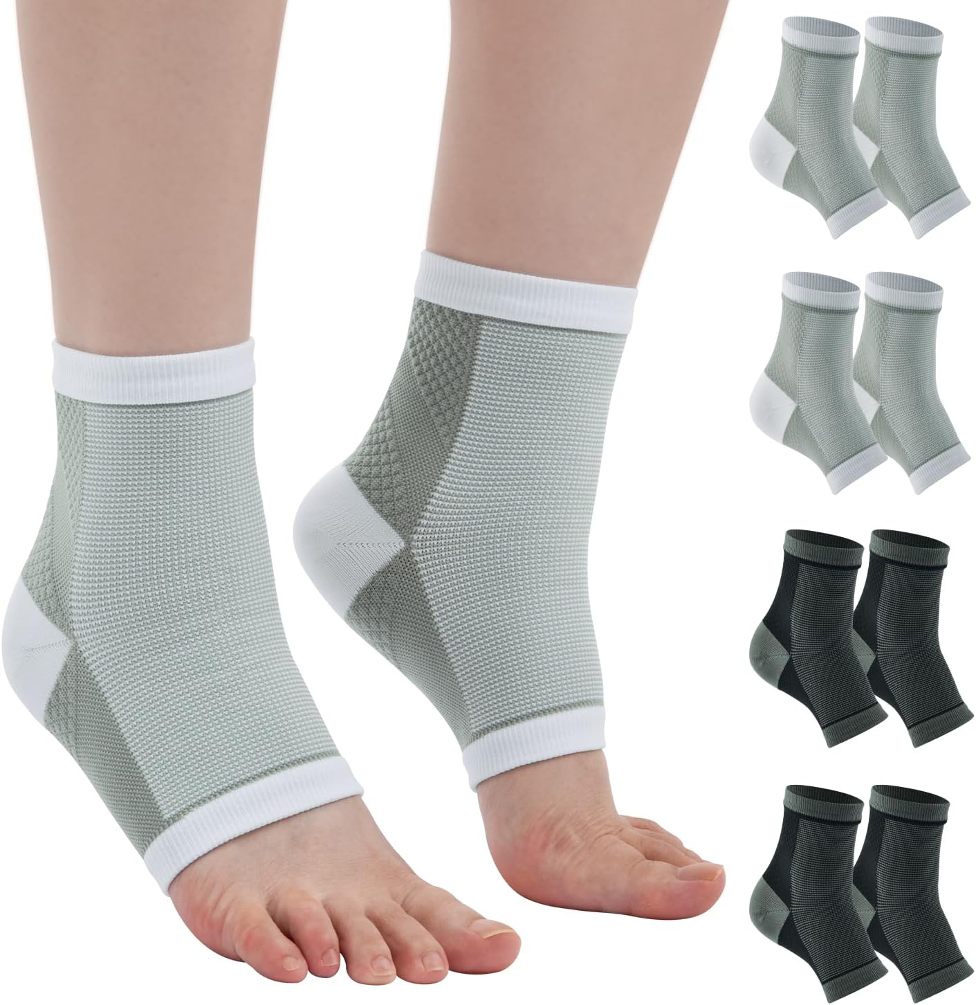 cheap4uk 4 Pairs Functional Socks Neuropathy Socks for Men Women Ankle Compressi...