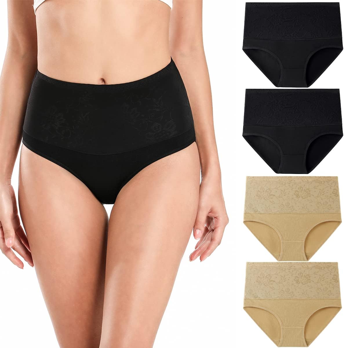 wirarpa Women's Cotton High Waisted Compression Panties, High-Quality Full Cover...