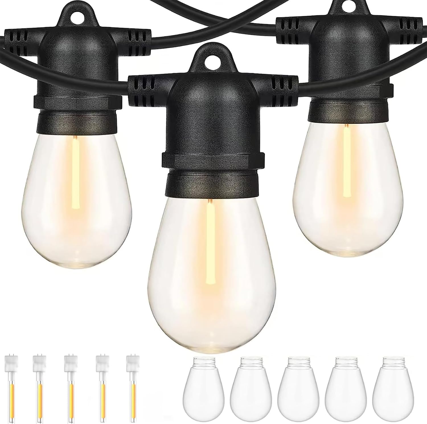 ZOTOYI 150FT/45m Outdoor String Lights LED, Garden Lights Mains Powered Waterpro...