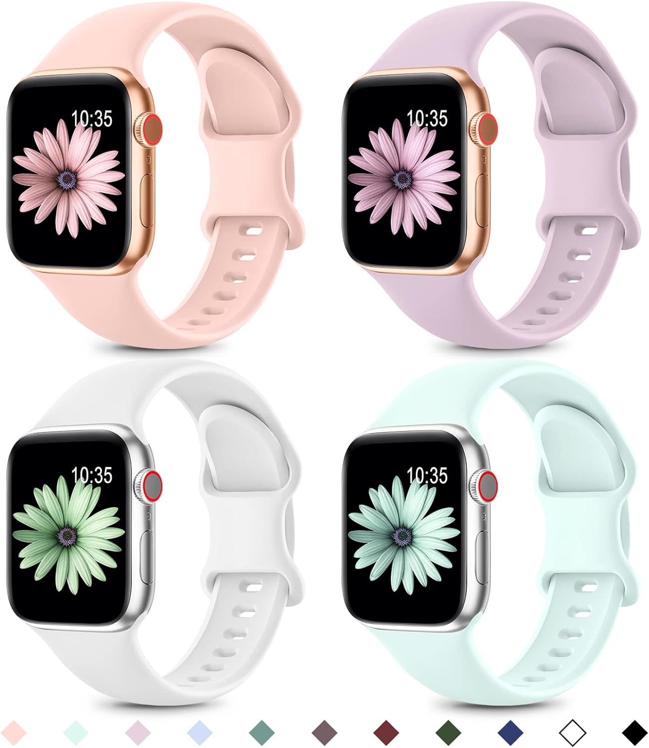 Higgs 4 Pack Sport Straps, High-Quality Straps Compatible with Apple Watch Strap...