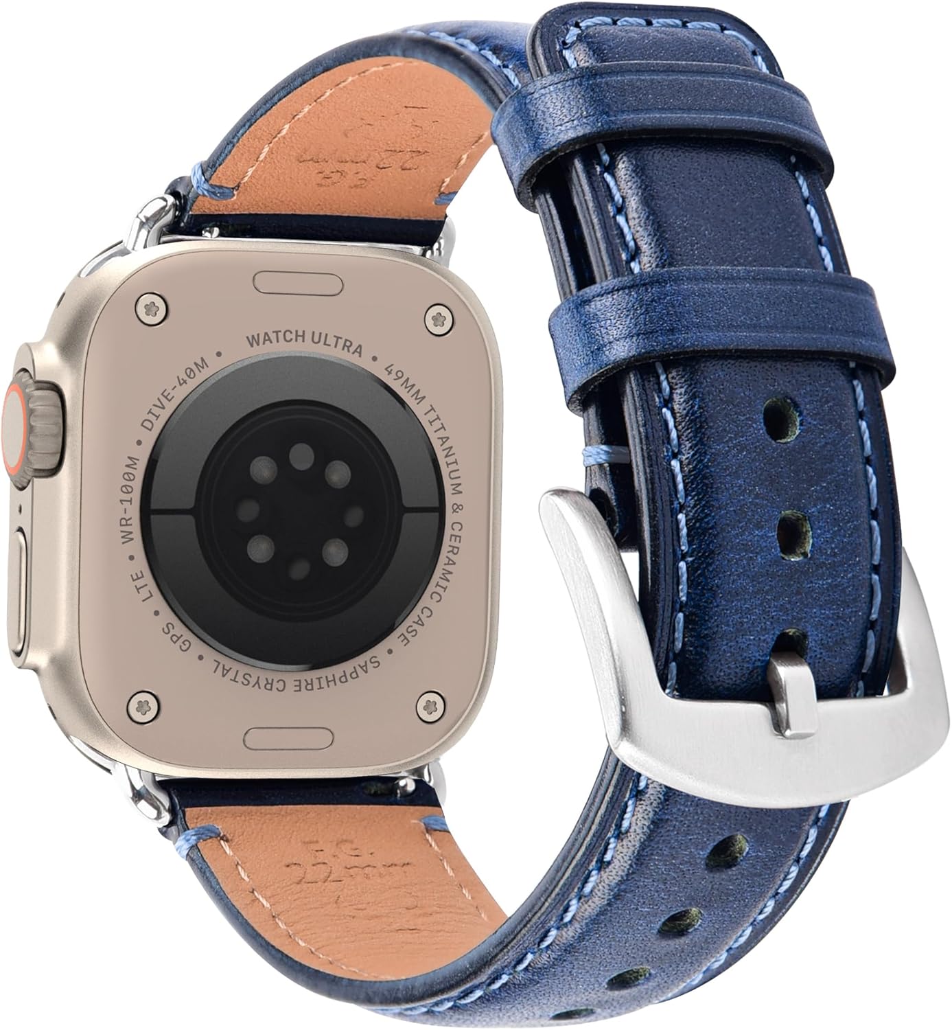 Wristitani Leather Strap Compatible with Apple Watch Strap 49mm 45mm 44mm 42mm 4...