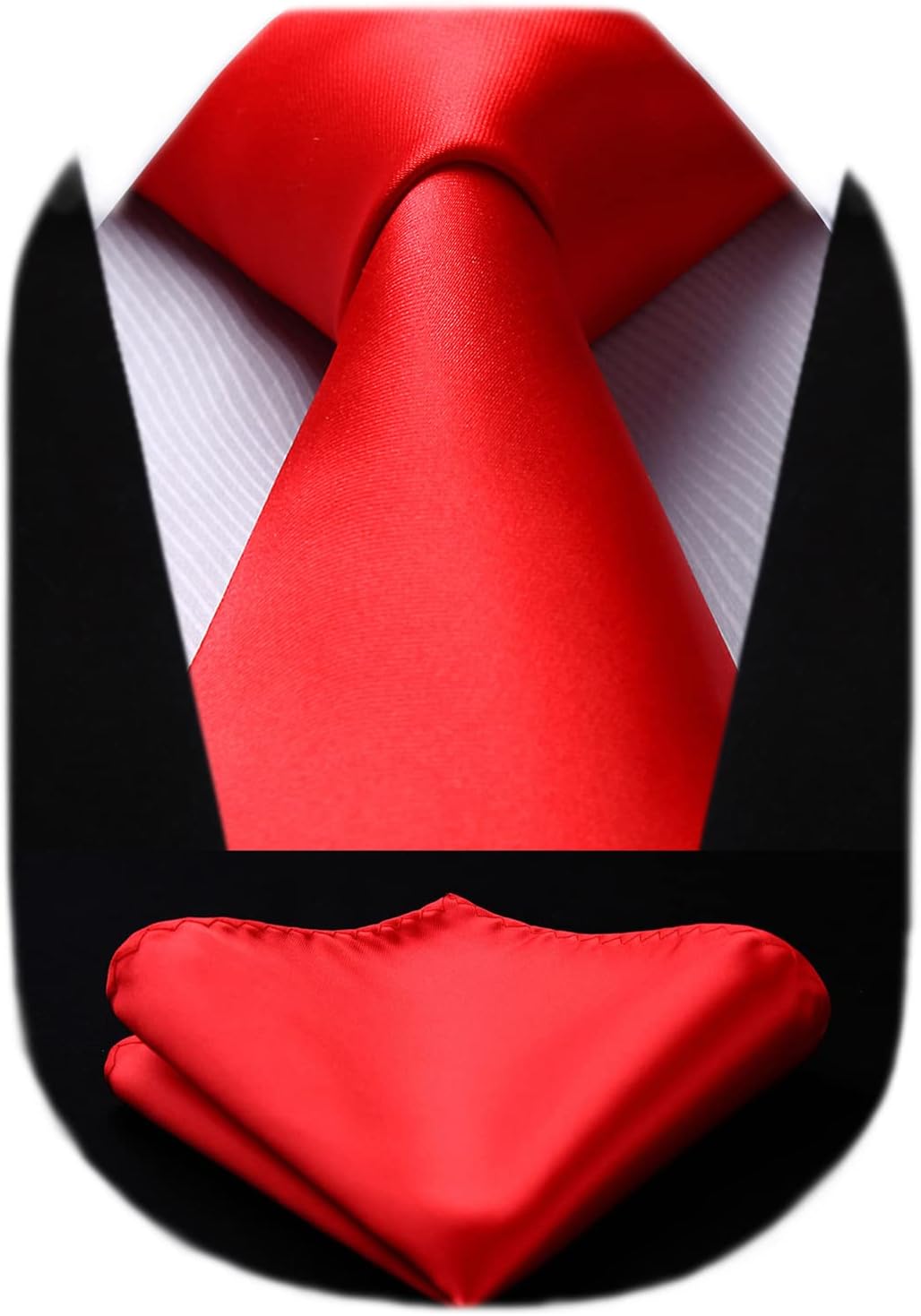 HISDERN Men's Solid Tie, Special Handkerchief Set for Wedding Party, Classic and...