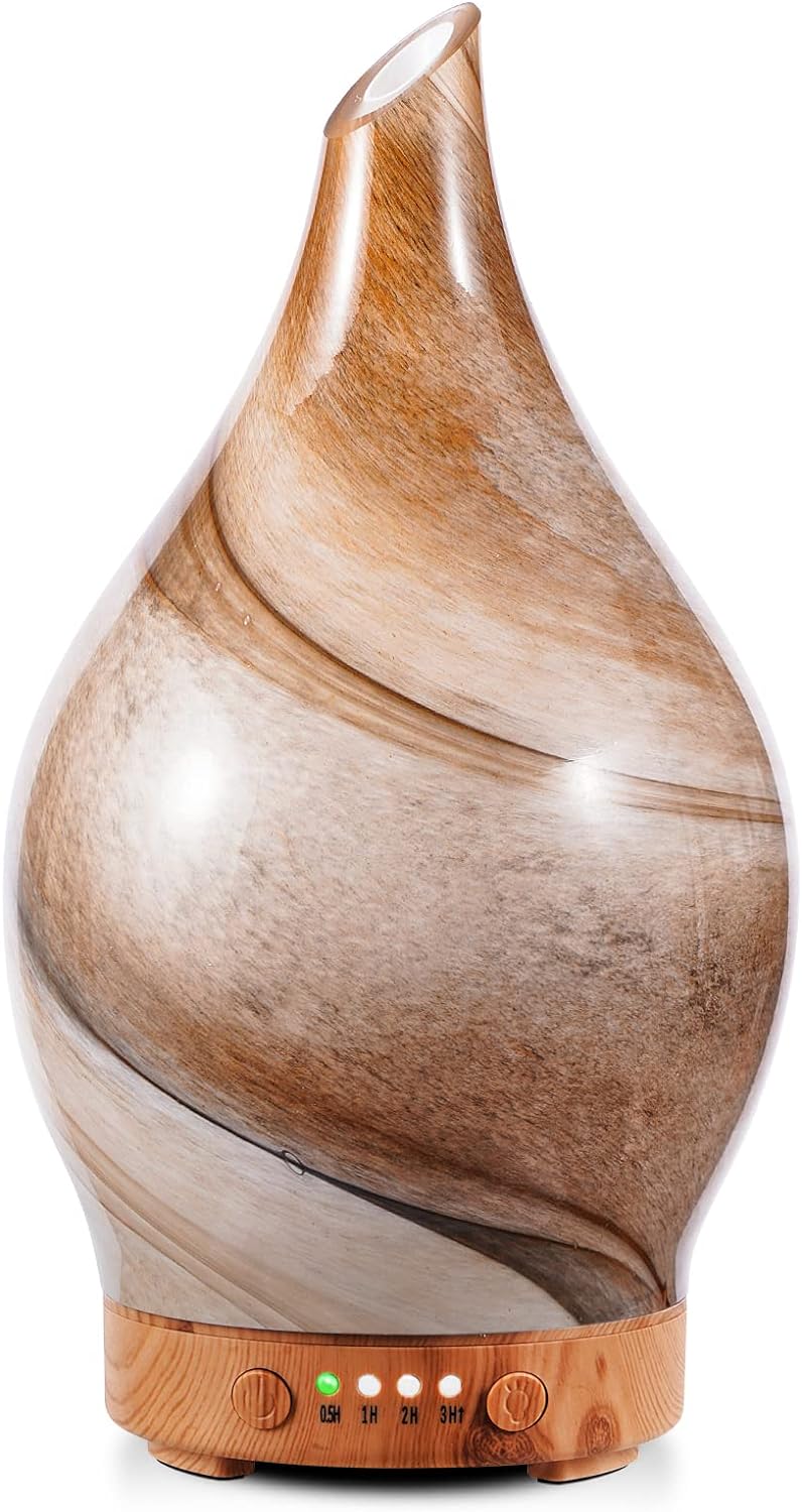 Porseme 100ml Glass Essential Oil Diffuser, Special Aromatherapy Ultrasonic Cool...