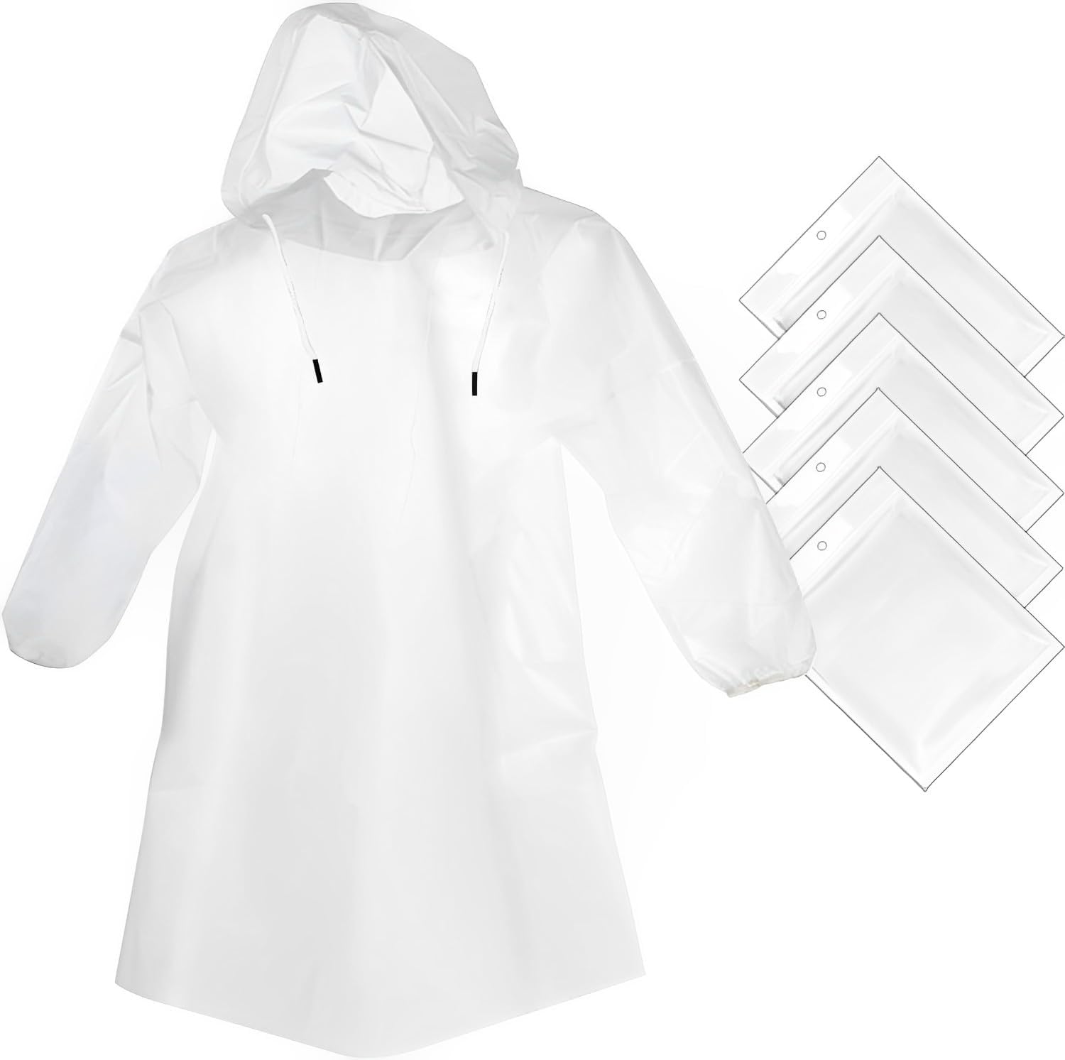 Cosowe Rain Ponchos Disposable for Adults Women Men, Clear Family Pack Raincoats...