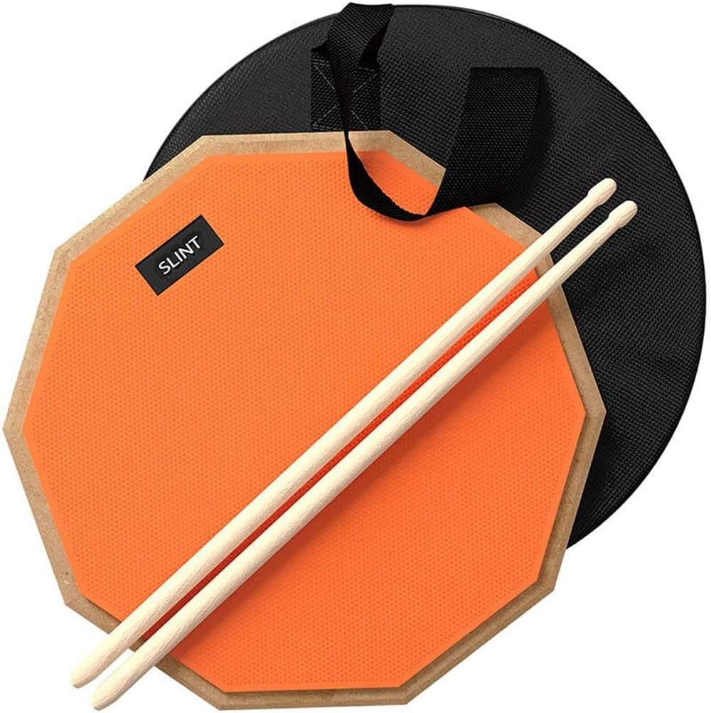 Slint 12 Inch Snare Drum Practice Pad and Sticks - Double Sided Silent Practice...