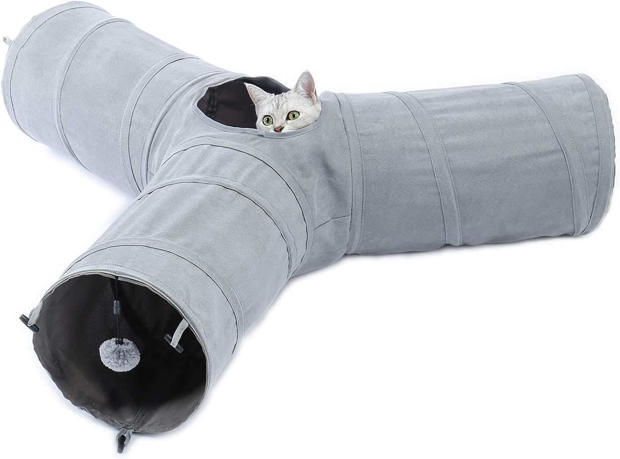 OHANA 3 Way Cat Tunnel Toy for cats, Cat Play Tunnel for indoor cats kittens (Di...