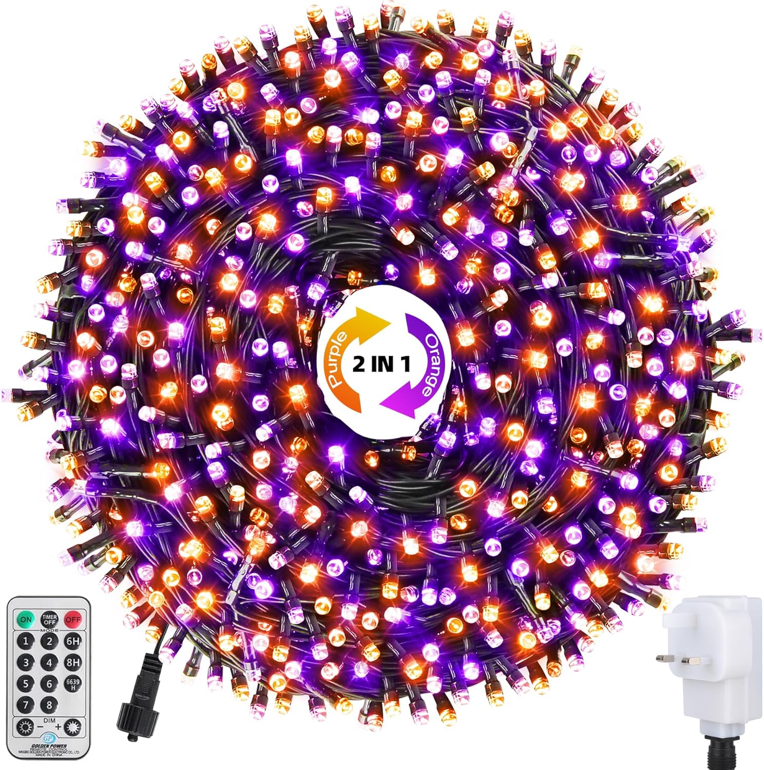 WUJUN 105ft 300 LED Christmas Halloween String Lights, Special Fairy Lights with...