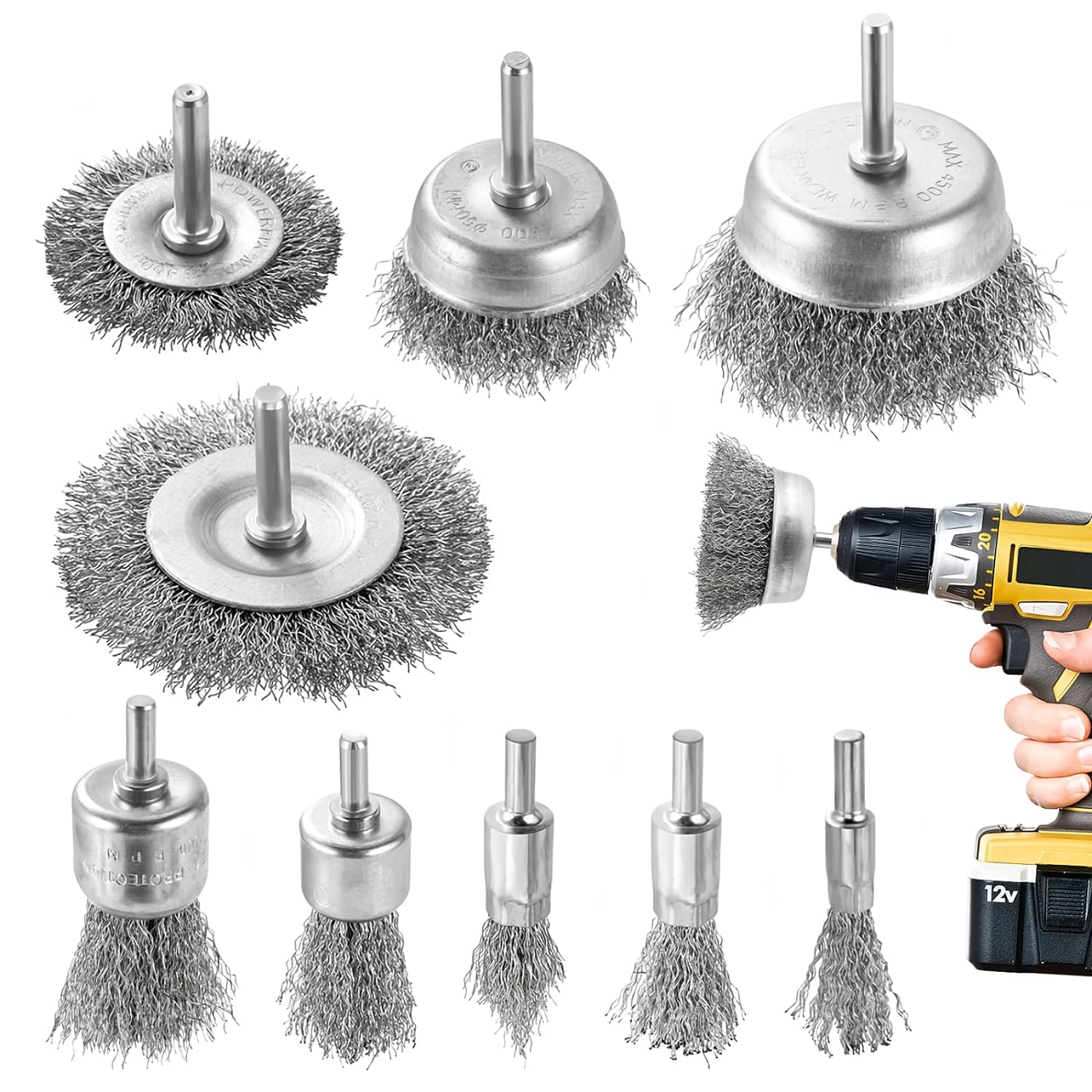 DazSpirit 9 pcs Wire Brushes, Special Wire Brushes for Drills Set, Innovative Br...