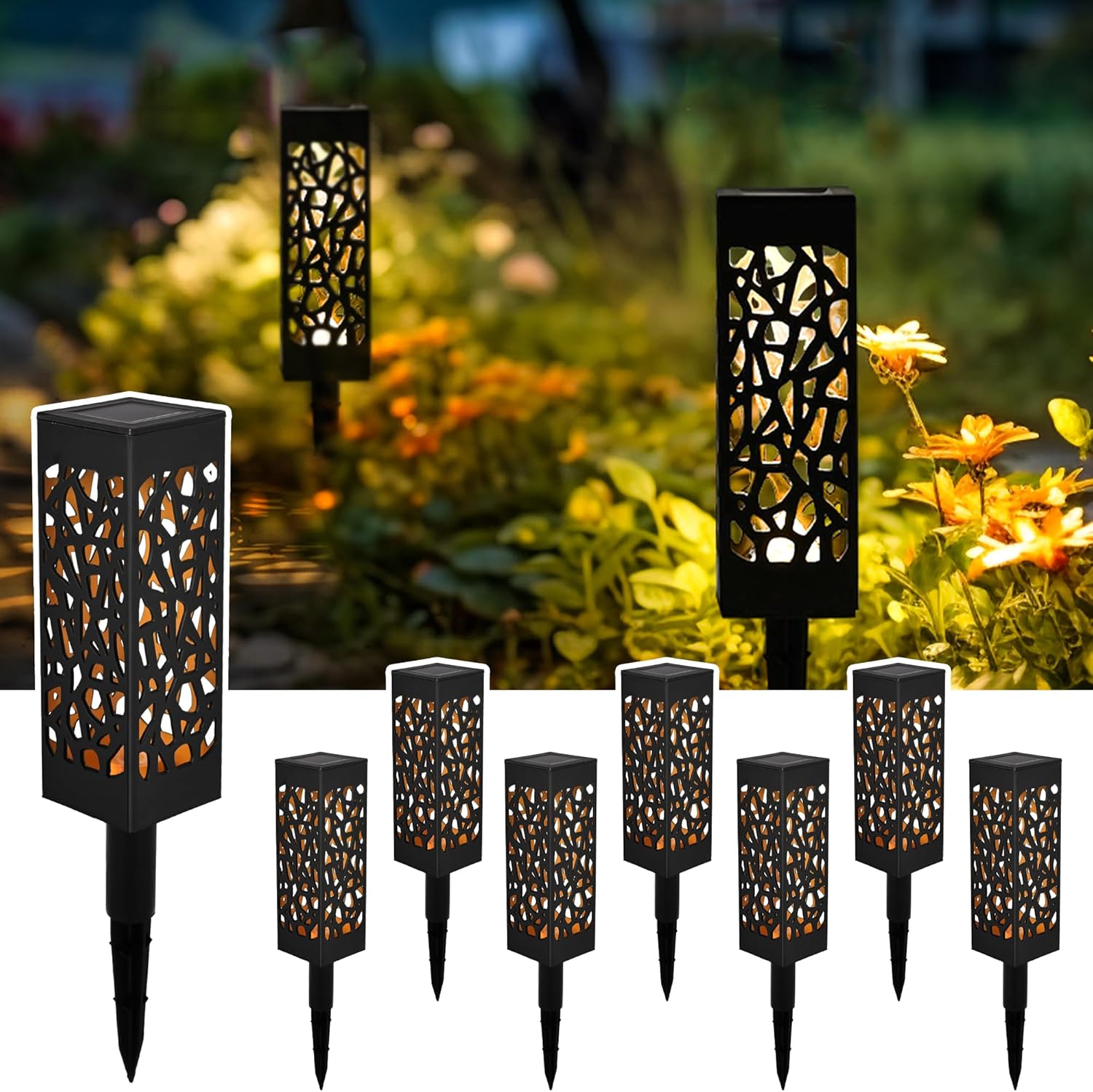 GIGALUMI Solar Lights Outdoor Garden,Garden Solar Lights Waterproof, Outdoor Sol...