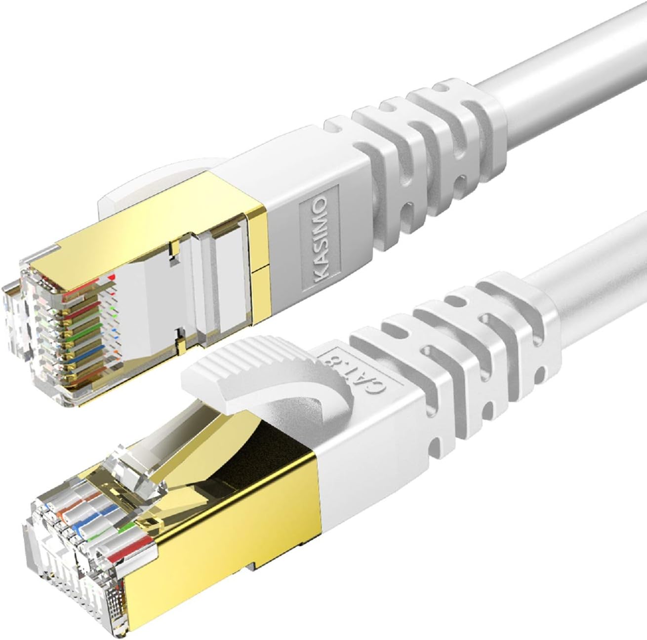 KASIMO CAT 8 Ethernet Cable 15M Round Network Internet Ethernet LAN Cable,High S...