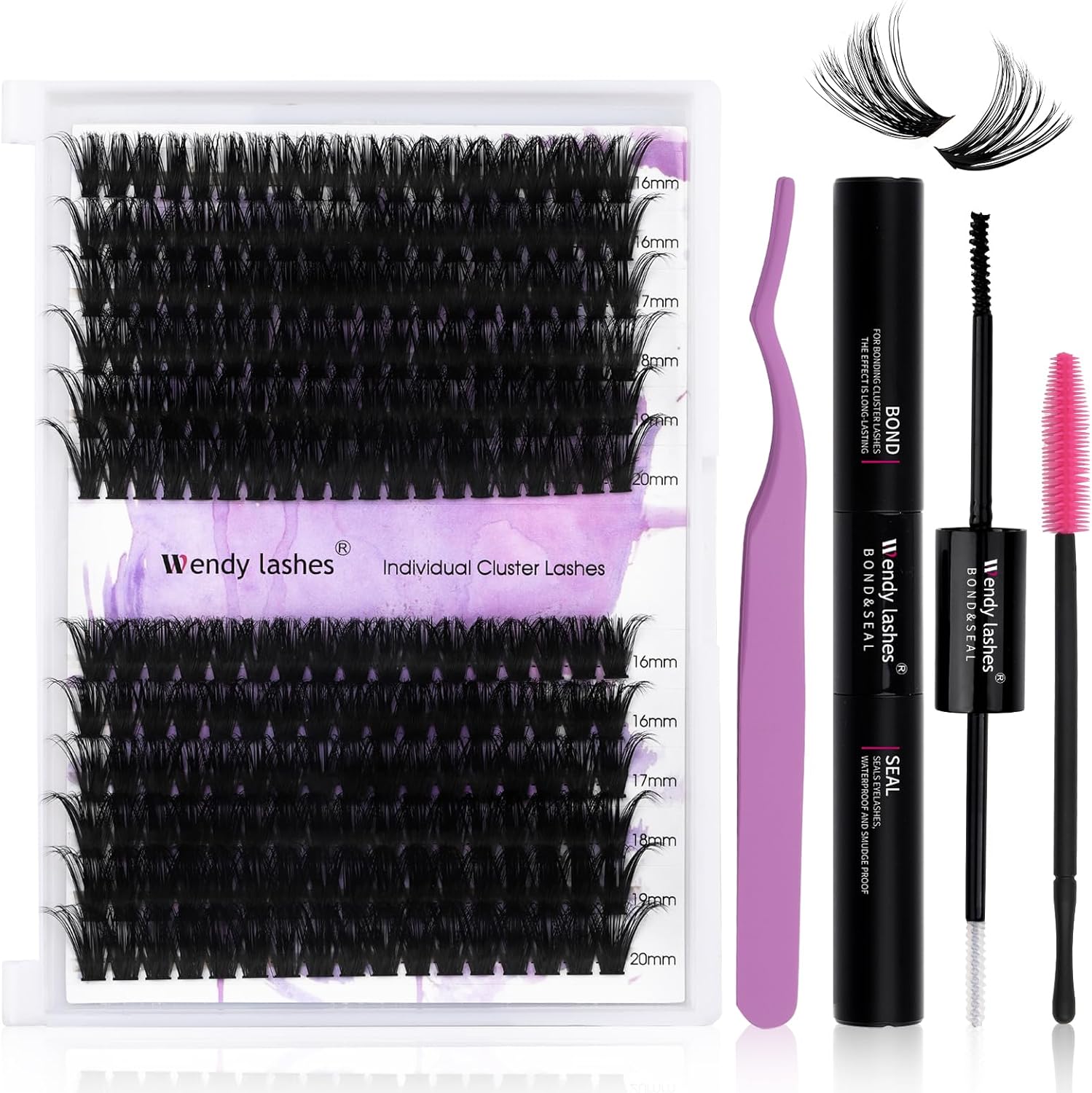 Individual Lashes Kit, Special Cluster Lashes D Curl 0.07mm Mixed, Innovative Ey...