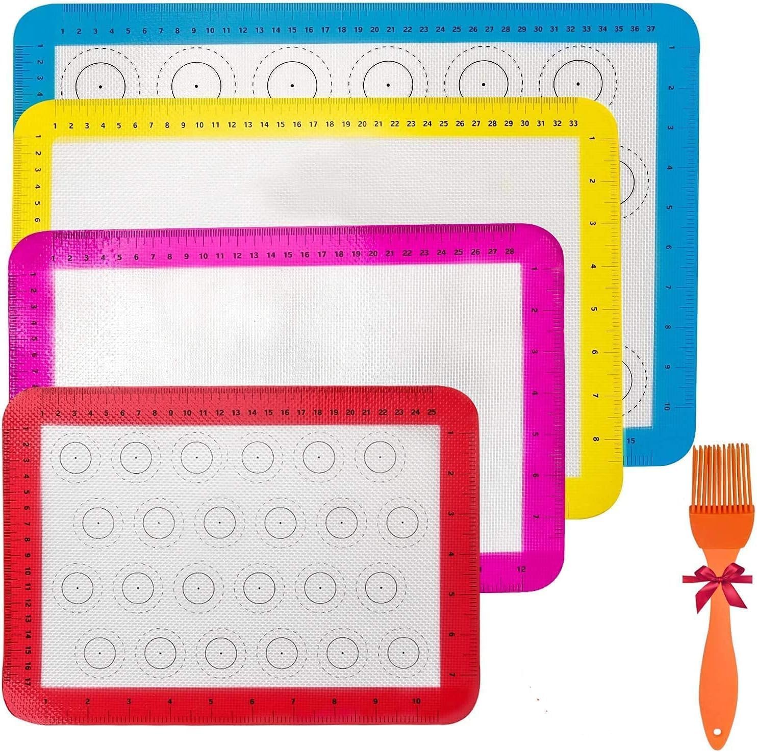Silicone Baking Mat,NonStick Baking Mats (x4) Non-Slip Washable Reusable Heat Re...