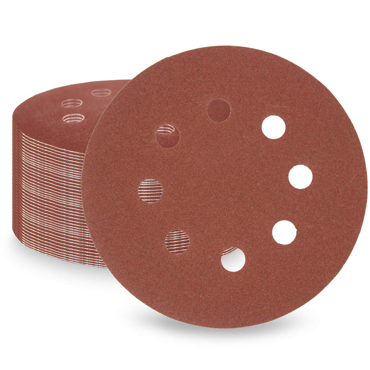 LESNIC 125mm Sanding Discs 50 pcs, 180 Grit Sanding Sheets 5in 8 Holes Pads Hook...