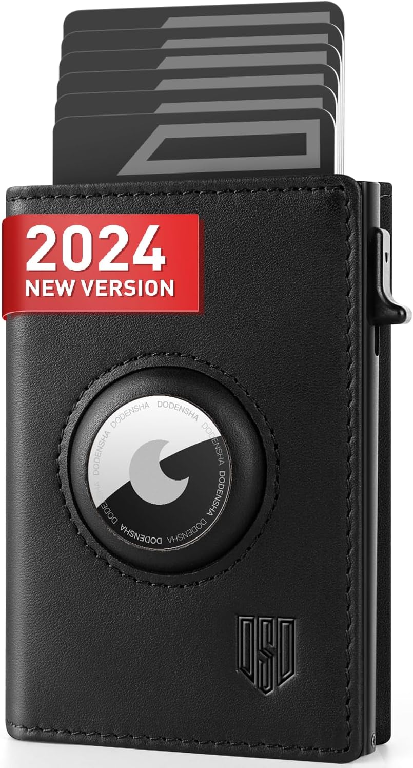 DODENSHA Airtag Wallet, Genuine Leather Pop Up Wallet for 10+ Cards, Mens Wallet...