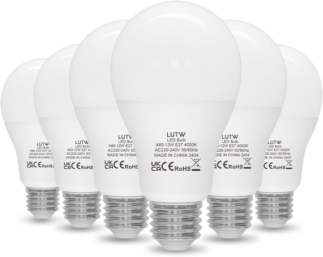 LUTW E27 Screw Bulb, Neutral White 4000K, 12W E27 LED Bulb Equivalent to 100 Wat...