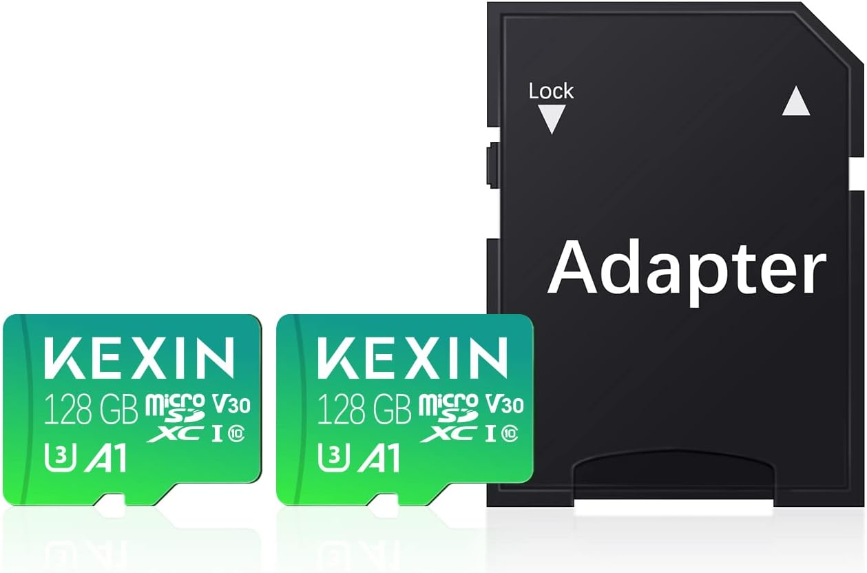 KEXIN Micro SD Card 128GB 2 Pack MicroSDXC Memory Card, 4K UHD Video, Urveillanc...