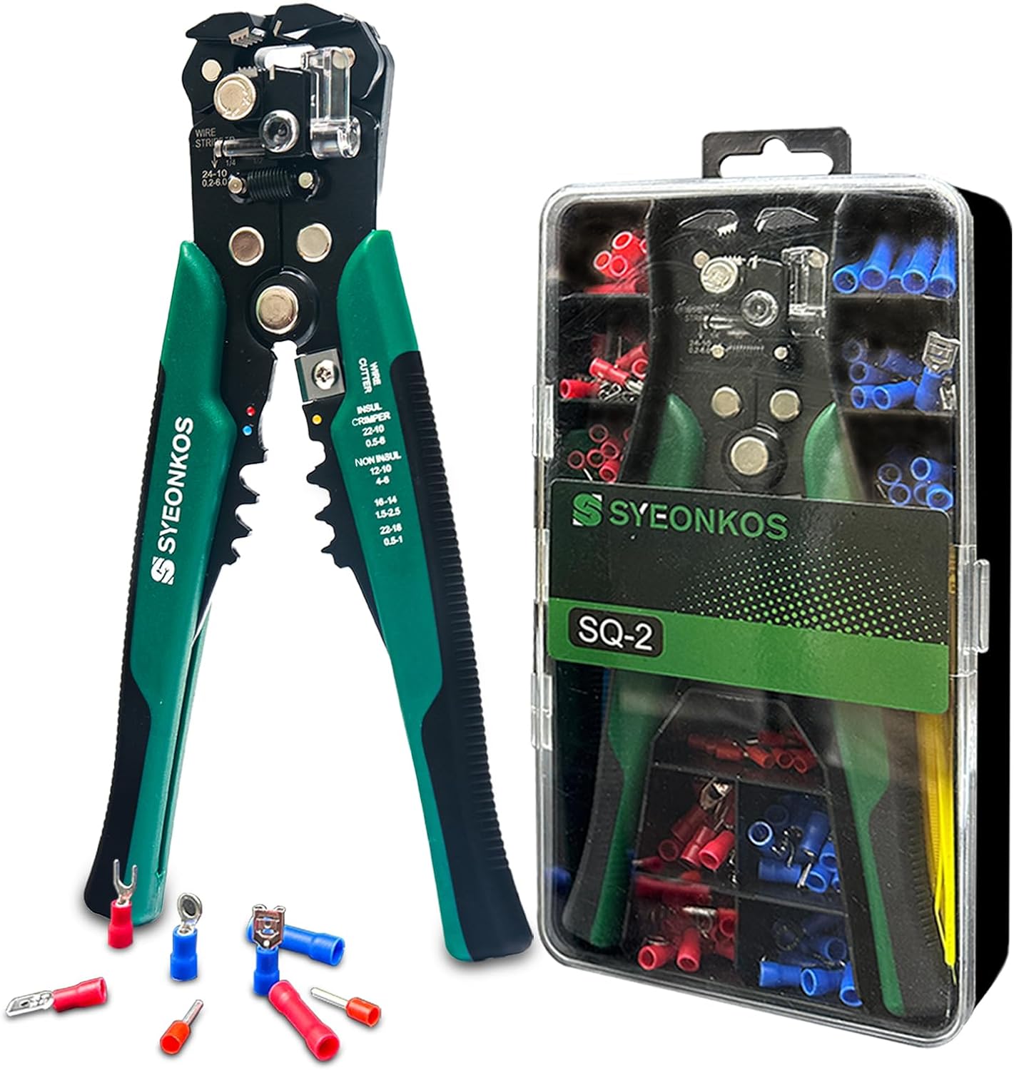 SYEONKOS Wire Strippers, Automatic Wire Strippers Electrical with 260PCS Termina...