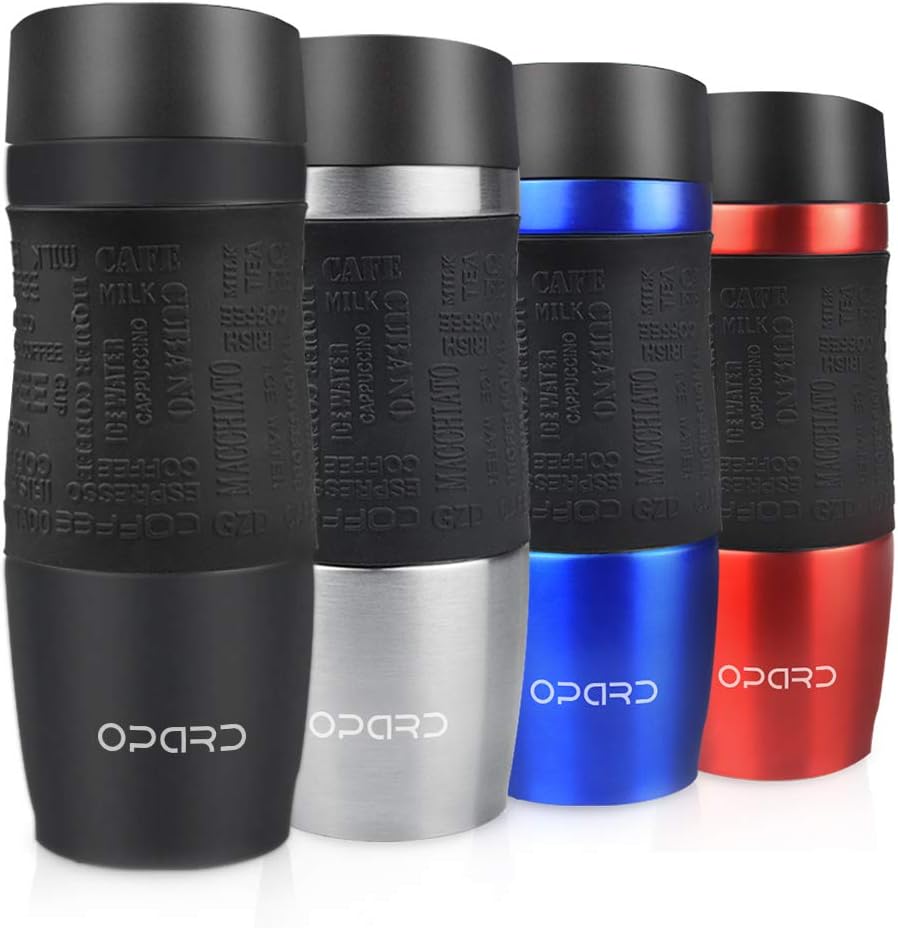 Opard Travel Coffee Cup Leakproof 350ml(12oz) Double-Walled Vacuum Insulated Tra...