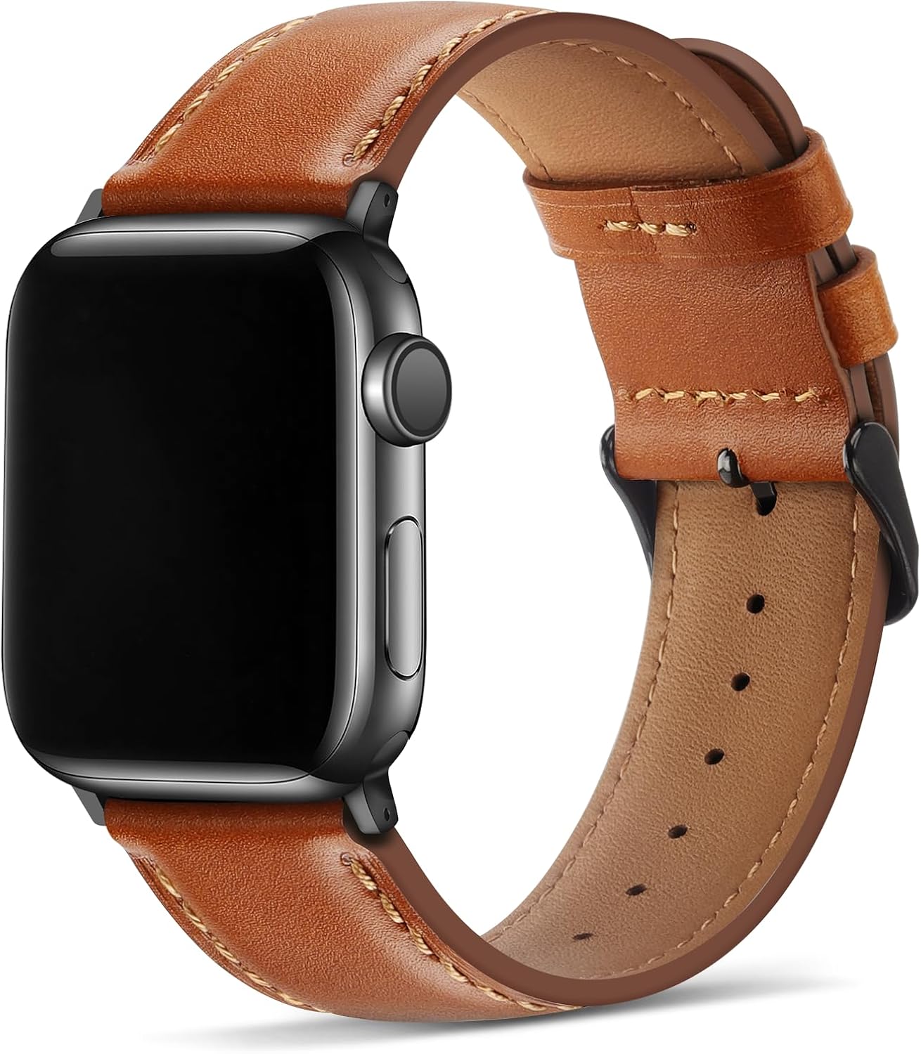 Tasikar Compatible with Apple Watch Strap 49mm 45mm 44mm 42mm Genuine Leather Re...