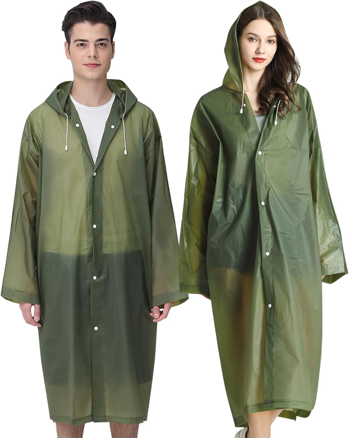 Cosowe Raincoats Rain Poncho for Adults, 2 Pack Reusable Rain Jacket Rainwear Em...